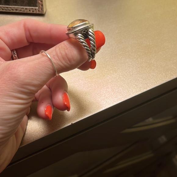 David Yurman 11mm Albion Ring Morganite Size 7, Authentic bag box. Authentic. - Picture 2 of 5